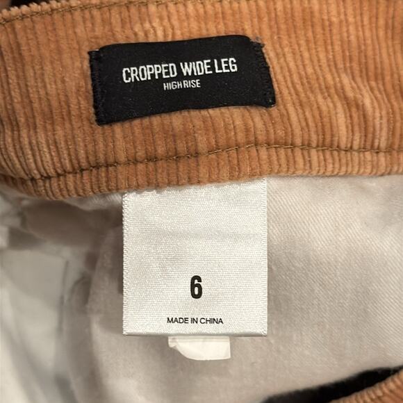 Express Women's High Rise Cropped Wide Leg Corduroy Pant Camel Size 6 - Picture 8 of 10